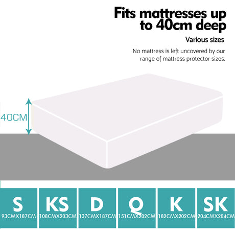DreamZ Fitted Waterproof Mattress Protector with Bamboo Fibre Cover King Size