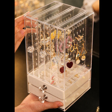 Bakeey Earrings Storage Box Jewelry Display Box Transparent Plastic Jewelry Box Earring Display Stand