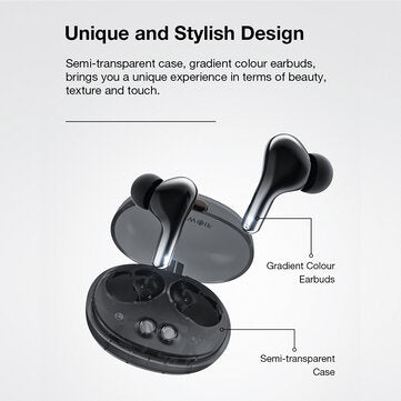 BlitzWolf® BW-FYE18 TWS bluetooth Earphone Wireless Earbuds Game Music Mode AAC Audio Semi-transparent Unique Earbuds with Mic