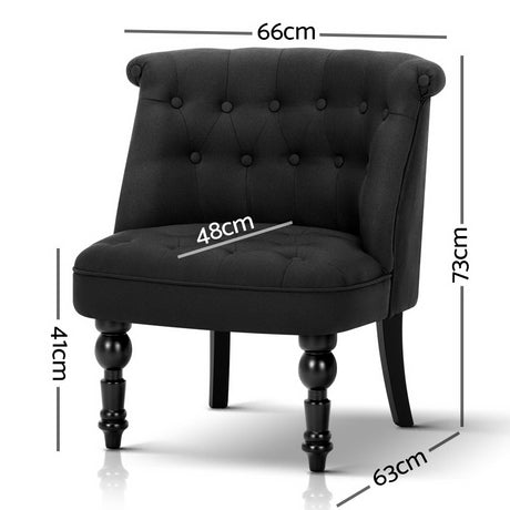 Artiss Fabric Occasional Accent Chair - Black