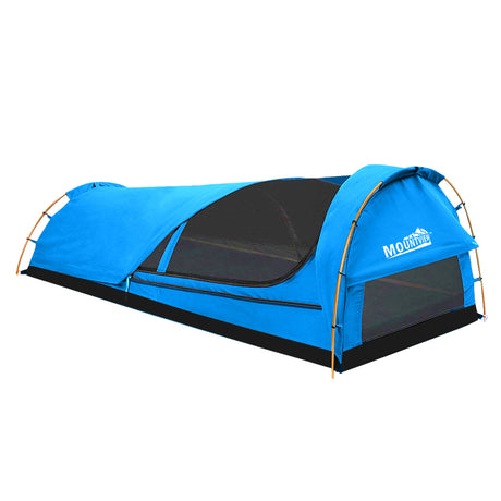 Mountview Double Swag Camping Swags Canvas Dome Tent Hiking Mattress Blue