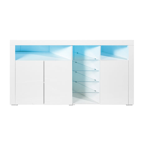 Levede Buffet Sideboard Storage Modern High Gloss Cabinet Cupboard White