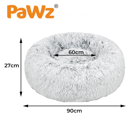 PaWz Pet Bed Cat Dog Donut Nest Calming Mat Soft Plush Kennel