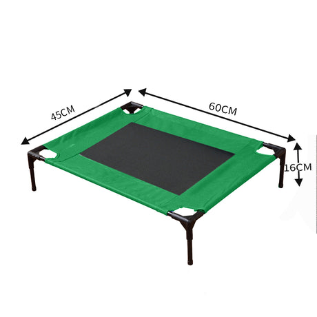 PaWz Heavy Duty Pet Bed Trampoline Dog Puppy Cat Hammock Mesh Canvas S Green