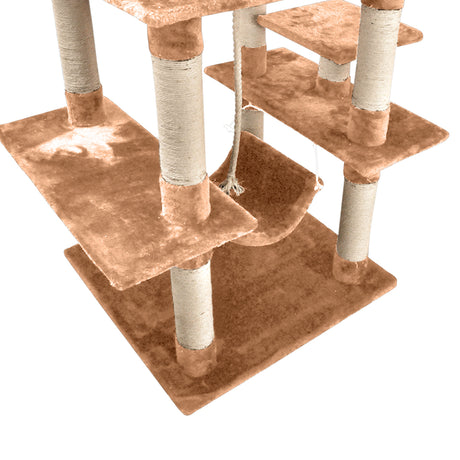 183cm Cat Scratching Post Tree Gym House Condo Furniture Scratcher Pole Brown