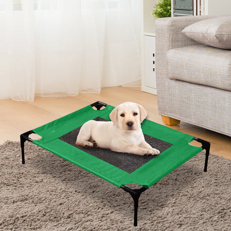 PaWz Heavy Duty Pet Bed Trampoline Dog Puppy Cat Hammock Mesh Canvas S Green