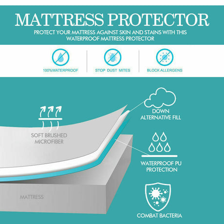 DreamZ Fitted Waterproof Mattress Protector with Bamboo Fibre Cover King Size