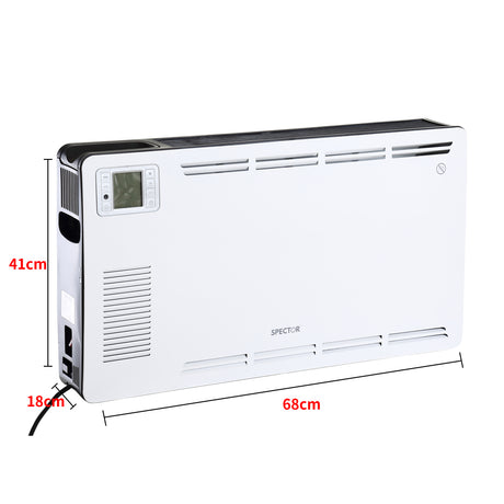 Spector 2200W Metal Portable Electric Panel Heater Convection Panel Timer White