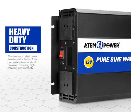 Power Inverter 12V to 240V 3000W/6000W Pure Sine Wave Camping Car Boat