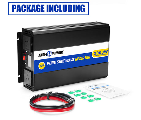 Power Inverter 12V to 240V 3000W/6000W Pure Sine Wave Camping Car Boat