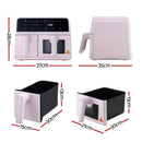 Devanti Air Fryer 9L Dual Zone Fryers 2600W Pink