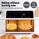 Devanti Air Fryer 9L Dual Zone Fryers 2600W Pink
