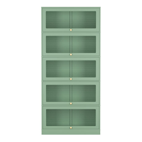 ArtissIn Buffet Sideboard Cupboard Cabinet Storage Mesh Doors Metal Green ELIA