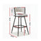 Artiss 4x Bar Stools Kitchen Dining Chair Counter Stool Woven Velvet Metal Ivory