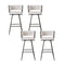 Artiss 4x Bar Stools Kitchen Dining Chair Counter Stool Woven Velvet Metal Ivory