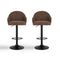 Artiss 2x Bar Stools Kitchen Swivel Gas Lift Counter Chair Shell Leather Brown