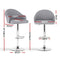 Artiss 4x Bar Stools Kitchen Swivel Gas Lift Counter Chair Shell Leather Grey