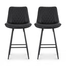 Artiss 2x Bar Stools Kitchen Dining Chair Counter Stool Diamond PU Leather Black