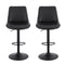 Artiss 2x Bar Stools Kitchen Swivel Gas Lift Counter Chair Diamond Leather Black