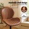 Artiss 2x Bar Stools Kitchen Swivel Gas Lift Counter Chair Shell Leather Brown