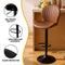 Artiss 2x Bar Stools Kitchen Swivel Gas Lift Counter Chair Shell Leather Brown