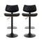 Artiss 2x Bar Stools Kitchen Dining Chairs Gas Lift Stool Wooden Leather Black