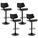 Artiss 4x Bar Stools Kitchen Dining Chairs Gas Lift Stool Wooden Leather Black