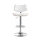 Artiss Bar Stools Kitchen Dining Chairs Gas Lift Stool Wooden Leather White