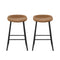 Artiss 2x Bar Stools Kitchen Dining Chairs Counter Stool PU Leather Metal Brown