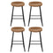 Artiss 4x Bar Stools Kitchen Dining Chairs Counter Stool PU Leather Metal Brown
