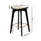 Artiss 2x Bar Stools Rattan Counter Kitchen Dinning Chair Bamboo Saddle Black