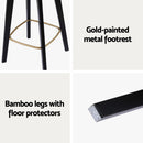 Artiss 4x Bar Stools Rattan Counter Kitchen Dinning Chair Bamboo Saddle Black