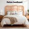 Artiss Bed Headboard Double Bedhead Rattan - NERO Pine