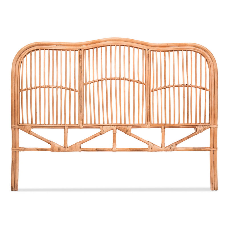 Artiss Bed Headboard Queen Bedhead Rattan - NERO Pine