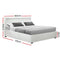 Artiss Bed Frame Queen Size LED Gas Lift White COLE