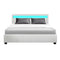 Artiss Bed Frame Queen Size LED Gas Lift White COLE