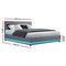 Artiss Bed Frame Queen Size LED Gas Lift Grey LUMI