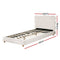 Artiss King Single Bed Frame Cloud Headboard Boucle Fabric Mattress Platform Base White