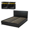 Artiss RGB LED Queen Bed Frame with 2 Beside Tables Set 16 Colour Mood Lighting
