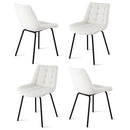 Artiss 4x Dining Chairs Velvet Tufted Kitchen Lounge Cafe Accent Chair Beige