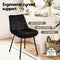 Artiss 4x Dining Chairs Velvet Tufted Kitchen Lounge Cafe Accent Chair Black