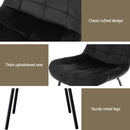 Artiss 4x Dining Chairs Velvet Tufted Kitchen Lounge Cafe Accent Chair Black