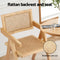 Artiss 2x Dining Chairs Wooden Rattan Seat Rubber Wood Frame