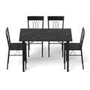 Artiss Dining Table and Chairs Set of 5 Compact Kitchen Furniture Marble Black