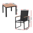 Gardeon 5PCS Outdoor Dining Set Table and Chairs Patio Garden Furniture Bistro Set