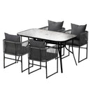 Gardeon 5PC Outdoor Dining Set Table and Chairs Patio Furniture Garden Bistro Set Black