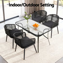 Gardeon 5PC Outdoor Dining Set Table and Chairs Garden Patio Furniture Bistro Set Black