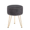 Artiss Ottoman Foot Stool Velvet Stripe Round Grey