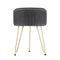 Artiss Ottoman Foot Stool Velvet Stripe Round Grey