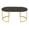 Artiss Coffee Table Marble Effect Black